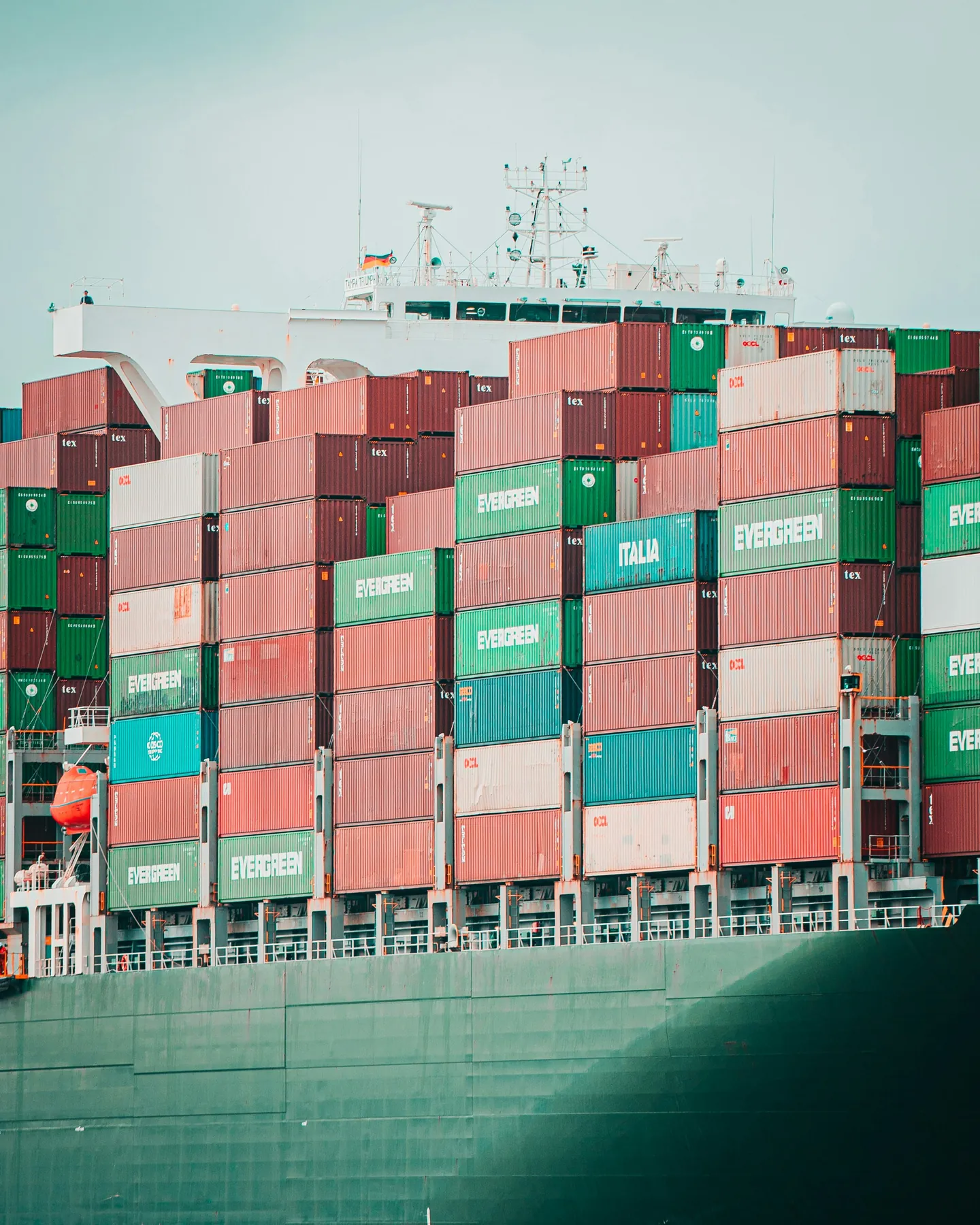 Container ship carrying vehicles from Japan