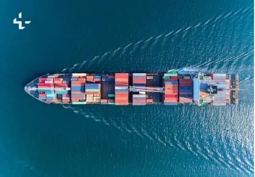 Cargo ship travelling from Japan to an international destination